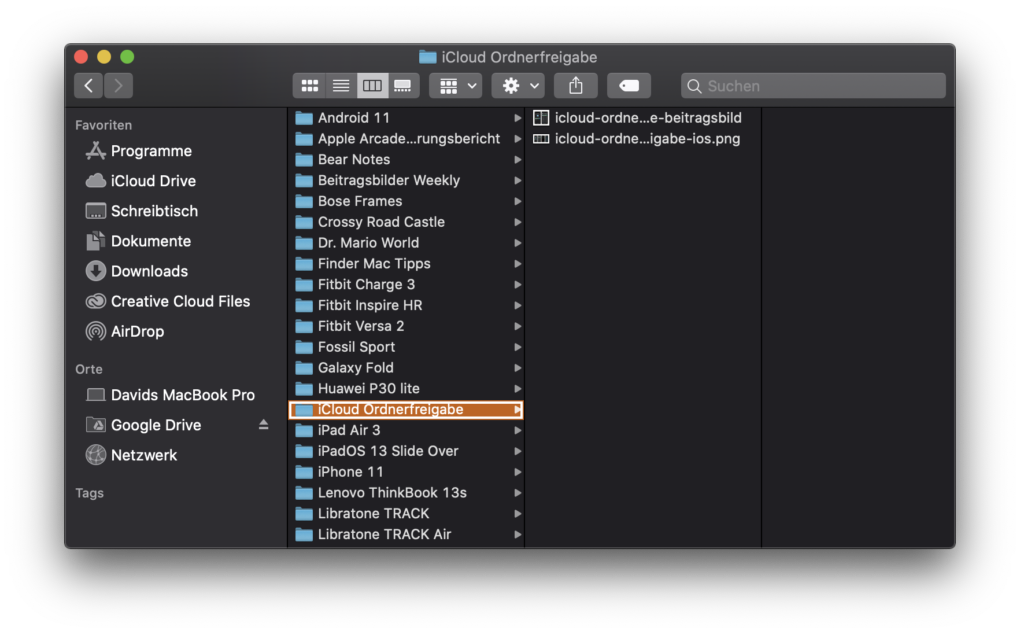 iCloud Ordnerfreigabe macOS 1
