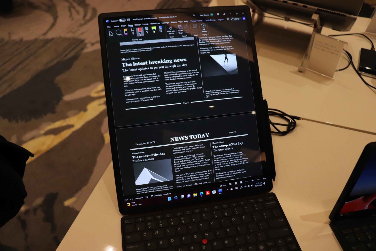 Lenovo ThinkPad X1 Fold im Handson Faltbarer Allrounder
