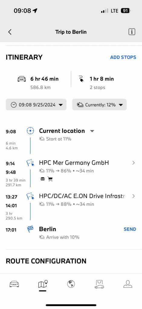 BMWi i5 eDrive40 Touring Test Navi App